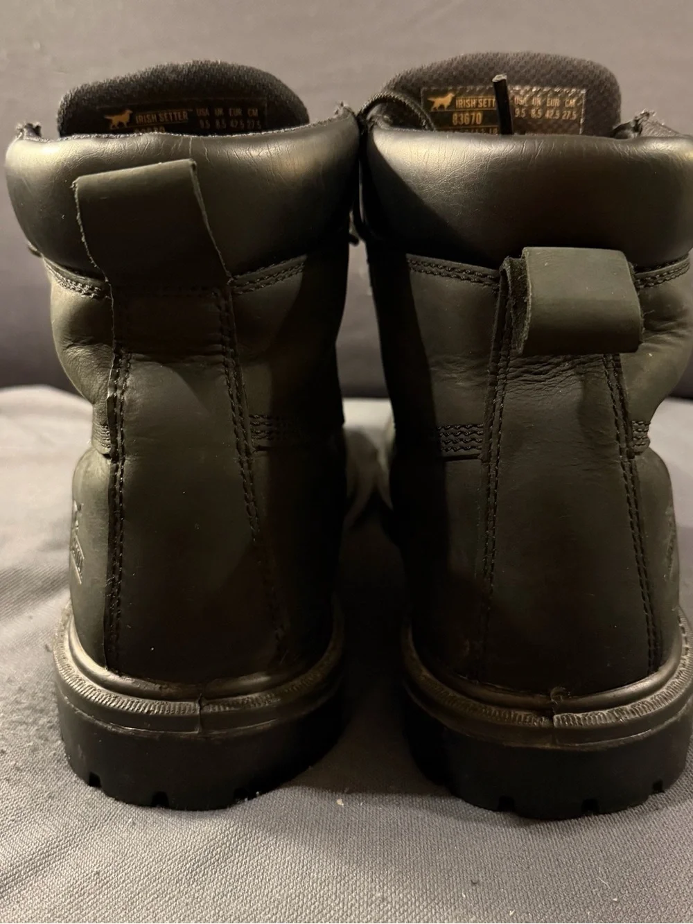 Irish Setter Red Wing Shoes Black Waterproof Leather Work Boots